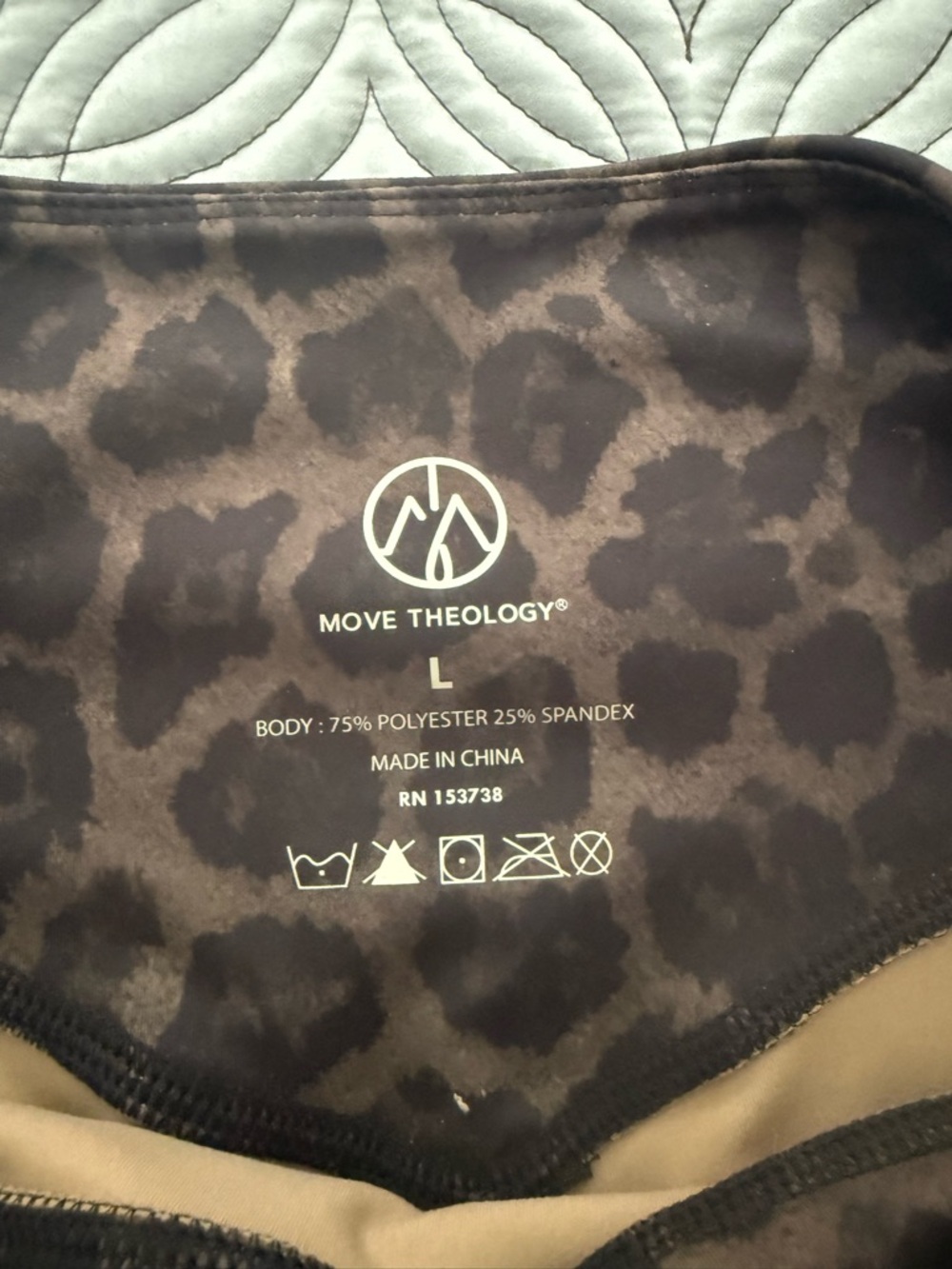 High-Waist Leopard Print Leggings - Black/Brown - Picture 2 of 3